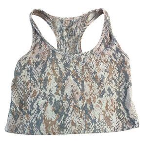 Evolution and Creation Gray Pink Brown Snakeskin Sports Workout Bra - M